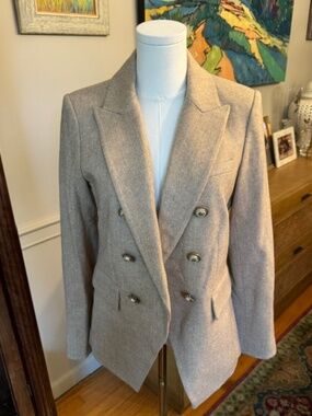 NWT Veronica Beard Herringbone Double Breasted Blazer Size 4
